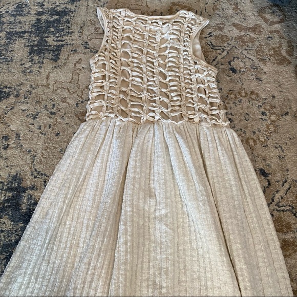 Zara oatmeal color crochet midi dress. - Picture 3 of 6